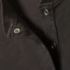 Kastenförmiges Henley-T-Shirt mit langen Ärmeln – Dunkelgrau