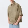 Kastiges Kurzarm-Hemd – kariert, beige Kastiges Kurzarm-Hemd – kariert, beige