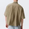 Kastiges Kurzarm-Hemd – kariert, beige Kastiges Kurzarm-Hemd – kariert, beige