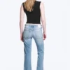 Katsumi Low Rise Slim Flared Leg Jeans – Climb Blue – Hellblau