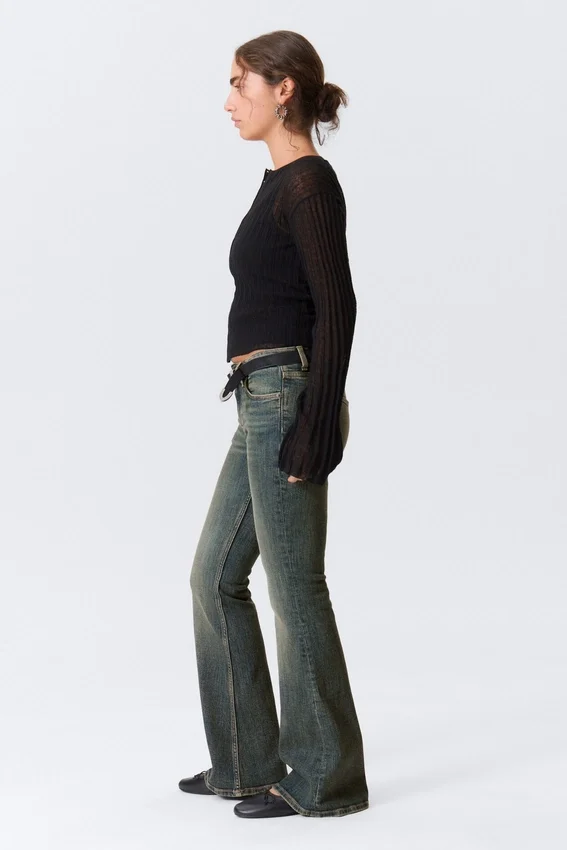 Katsumi Low Rise Slim Flared Leg Jeans – Desert Blue – Dunkelblau Katsumi Low Rise Slim Flared Leg Jeans – Desert Blue – Dunkelblau