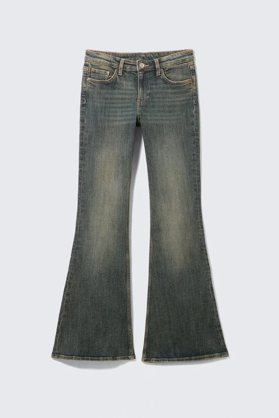 Katsumi Low Rise Slim Flared Leg Jeans – Desert Blue – Dunkelblau Katsumi Low Rise Slim Flared Leg Jeans – Desert Blue – Dunkelblau