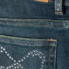 Katsumi Verzierte Low-Rise-Jeans mit schmalem, ausgestelltem Bein – Verziert Blau – Dunkelblau