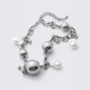 Kette mit klobigen Perlenanhängern – Silber Kette mit klobigen Perlenanhängern – Silber