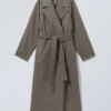 Kia Oversize-Mantel aus Wollmischung – Taupe