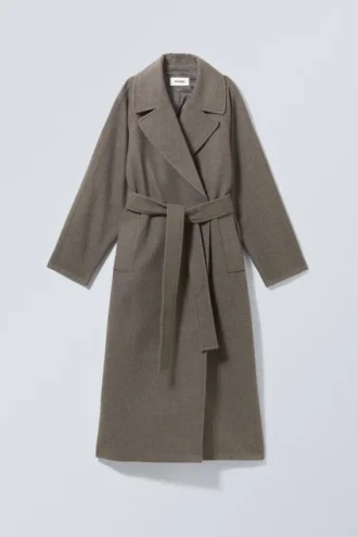 Kia Oversize-Mantel aus Wollmischung – Taupe