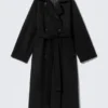 Kia Oversized-Mantel aus Wollmischung mit Zweireiher-Schluss – Schwarz Kia Oversized-Mantel aus Wollmischung mit Zweireiher-Schluss – Schwarz