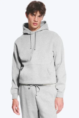Klassischer Kapuzenpullover – Hellstaubgrau meliert