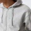 Klassischer Kapuzenpullover mit Reißverschluss – Grau meliert Klassischer Kapuzenpullover mit Reißverschluss – Grau meliert
