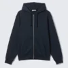 Klassischer Kapuzenpullover mit Reißverschluss – Marineblau Klassischer Kapuzenpullover mit Reißverschluss – Marineblau