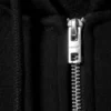 Klassischer Kapuzenpullover mit Reißverschluss – Schwarz Klassischer Kapuzenpullover mit Reißverschluss – Schwarz