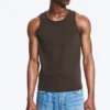Klassisches geripptes Tanktop – Dunkelbraun Klassisches geripptes Tanktop – Dunkelbraun