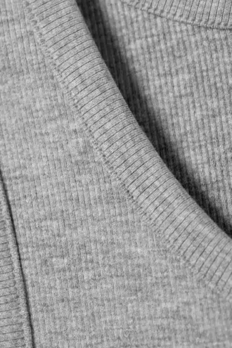 Klassisches geripptes Tanktop – Hellgrau meliert