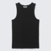 Klassisches geripptes Tanktop – Schwarz Klassisches geripptes Tanktop – Schwarz