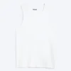 Klassisches geripptes Tanktop – Weiß Klassisches geripptes Tanktop – Weiß