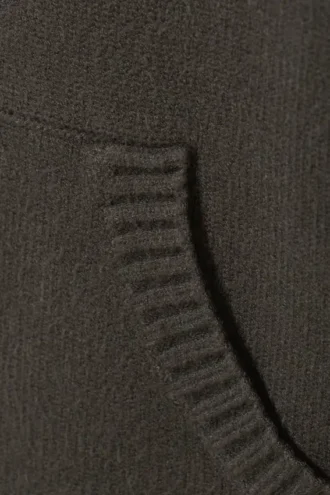 Kompakt gestrickter Kapuzenpullover mit Reißverschluss – Dunkelgrau
