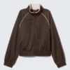 Kontrast-Trainingsjacke – Dunkelbraun Kontrast-Trainingsjacke – Dunkelbraun