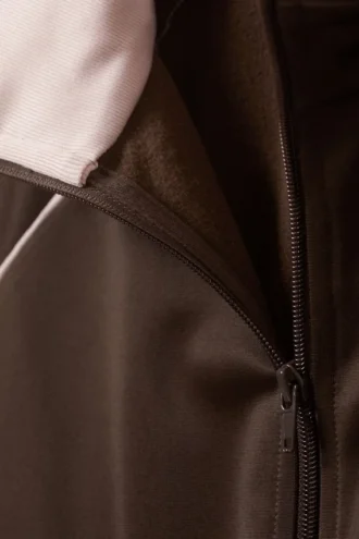 Kontrast-Trainingsjacke – Dunkelbraun