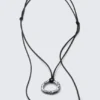 Kordel-Anhänger-Halskette – Silber – Schwarze Kordel Kordel-Anhänger-Halskette – Silber – Schwarze Kordel