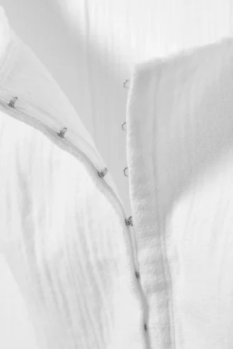 Korsett-Oberteil aus Twill mit quadratischem Ausschnitt – Weiß