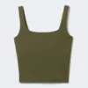 Kropp-Sporttop – Dunkelkhaki-Grün Kropp-Sporttop – Dunkelkhaki-Grün