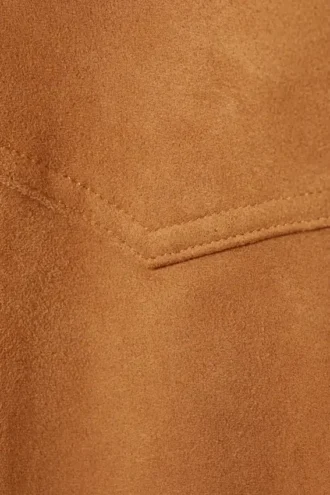Kropptes Westernhemd aus Kunstwildleder – Braun