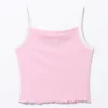 Kürzliches geripptes Tanktop – Rosa