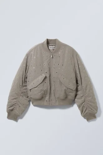 Kurze Bomberjacke mit Ösen – Dusty Mole