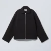 Kurze Jacke aus Wollmischung – Schwarz Kurze Jacke aus Wollmischung – Schwarz