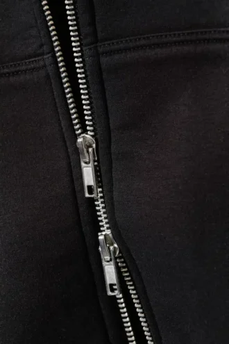 Kurzer, gewaschener Scuba-Kapuzenpullover mit Reißverschluss – Black Spray Wash