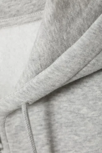 Kurzer Kapuzenpullover mit Reißverschluss – gewaschenes Hellgrau