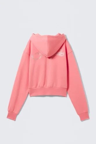Kurzer Kapuzenpullover mit Reißverschluss – Rosa – Magic