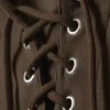 Kurzer Kapuzenpullover mit Schnürung – Dunkelbraun Kurzer Kapuzenpullover mit Schnürung – Dunkelbraun