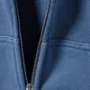 Kurzer, kastenförmiger Kapuzenpullover mit Reißverschluss – gewaschenes Blau Kurzer, kastenförmiger Kapuzenpullover mit Reißverschluss – gewaschenes Blau