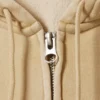 Kurzer Zip-Kapuzenpullover – gewaschen, hellbeige Kurzer Zip-Kapuzenpullover – gewaschen, hellbeige