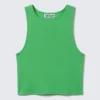 Kurzes, geripptes Baumwoll-Tanktop – Hellgrün Kurzes, geripptes Baumwoll-Tanktop – Hellgrün