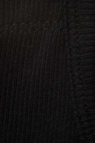 Kurzes geripptes Tanktop – Schwarz