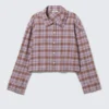 Kurzes kariertes Flanellhemd – Purple Check Kurzes kariertes Flanellhemd – Purple Check