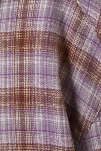 Kurzes kariertes Flanellhemd – Purple Check