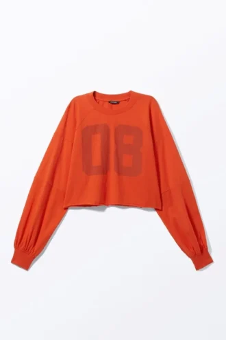 Kurzes Langarmshirt – Leuchtendes Orange – 08