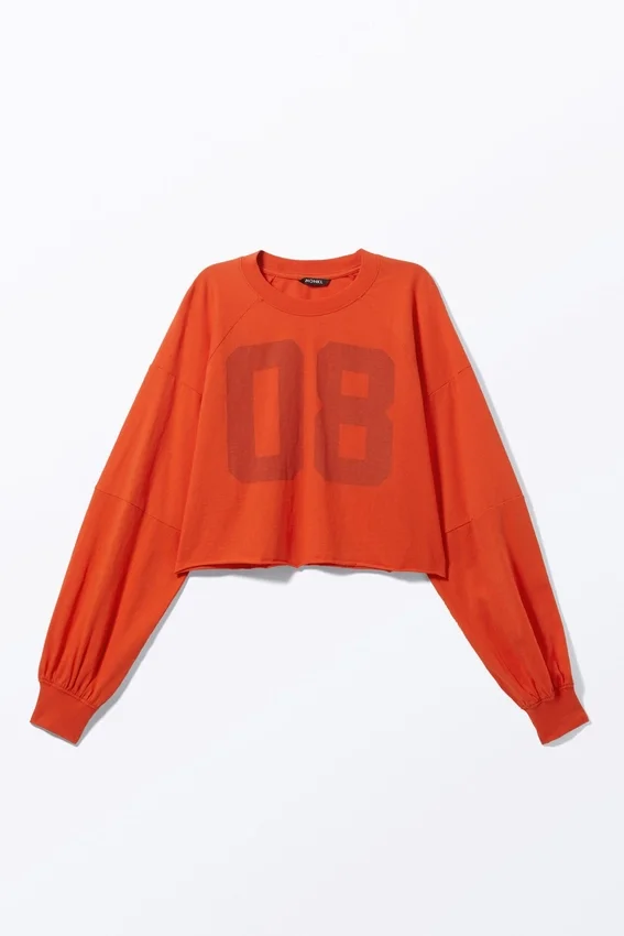 Kurzes Langarmshirt – Leuchtendes Orange – 08 Kurzes Langarmshirt – Leuchtendes Orange – 08