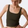 Kurzes Sport-Top – Dunkelbraun Kurzes Sport-Top – Dunkelbraun
