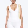 Kurzes Sport-Top mit tiefem Ausschnitt – Weiß Kurzes Sport-Top mit tiefem Ausschnitt – Weiß