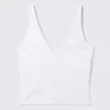 Kurzes Sport-Top mit tiefem Ausschnitt – Weiß Kurzes Sport-Top mit tiefem Ausschnitt – Weiß