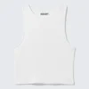 Kurzes Tanktop aus gerippter Baumwolle – Weiß Kurzes Tanktop aus gerippter Baumwolle – Weiß