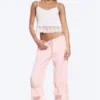 Kurzes Top mit Spitzenbesatz – Weiß Kurzes Top mit Spitzenbesatz – Weiß
