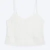 Kurzes Top mit Spitzenbesatz – Weiß Kurzes Top mit Spitzenbesatz – Weiß