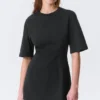 Kurzärmeliges Baumwoll-Minikleid – Schwarz Kurzärmeliges Baumwoll-Minikleid – Schwarz
