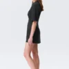 Kurzärmeliges Baumwoll-Minikleid – Schwarz Kurzärmeliges Baumwoll-Minikleid – Schwarz