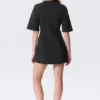 Kurzärmeliges Baumwoll-Minikleid – Schwarz Kurzärmeliges Baumwoll-Minikleid – Schwarz